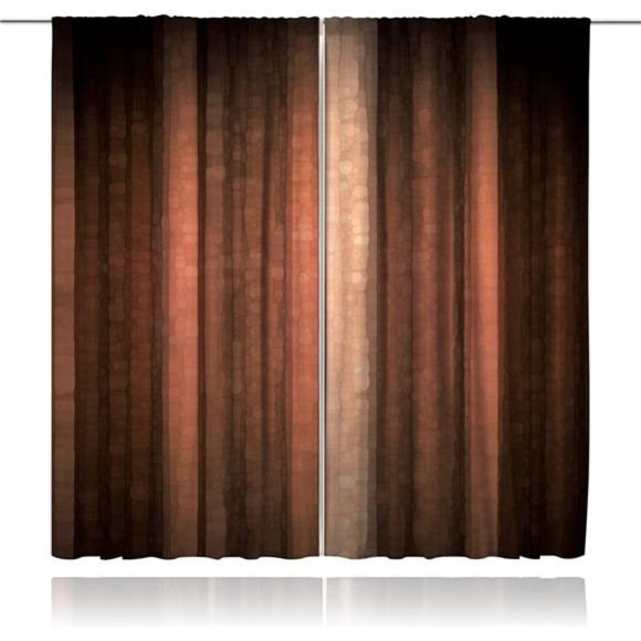 Brown Burnt Orange Curtains 42W x 63H Inch Rod Pocket Rustic Bedroom Decor Rust - Picture 3 of 6